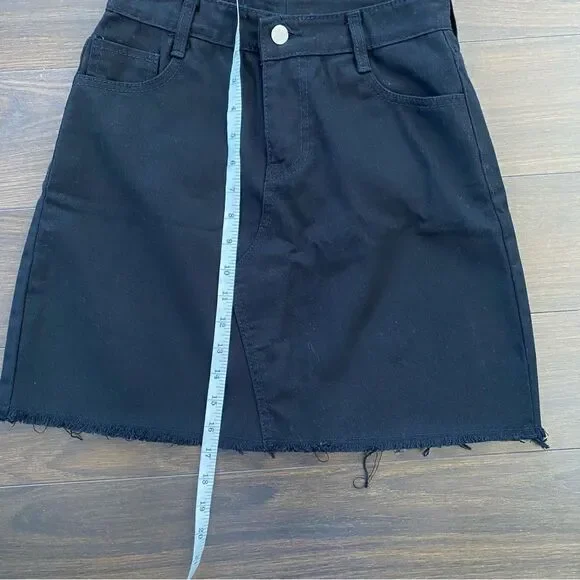 BLACK JEAN SKIRT - Picture 8 of 9